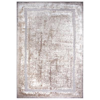VINTAGE-TEPPICH 67/120 cm Shine Creme, Silberfarben  - Silberfarben/Creme, Design, Kunststoff (67/120cm)