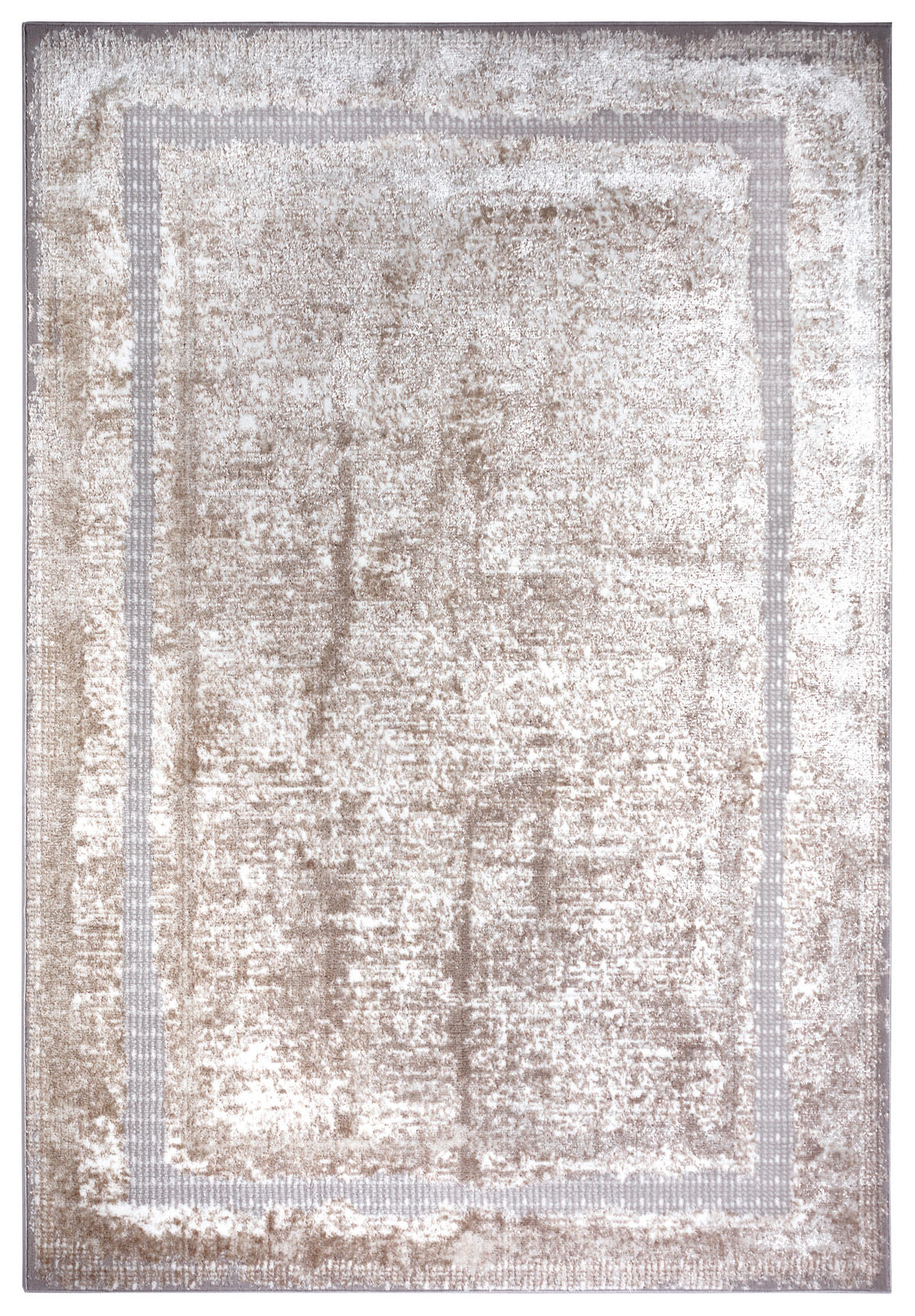 VINTAGE-TEPPICH 67/120 cm Shine Creme, Silberfarben  - Silberfarben/Creme, Design, Kunststoff (67/120cm)