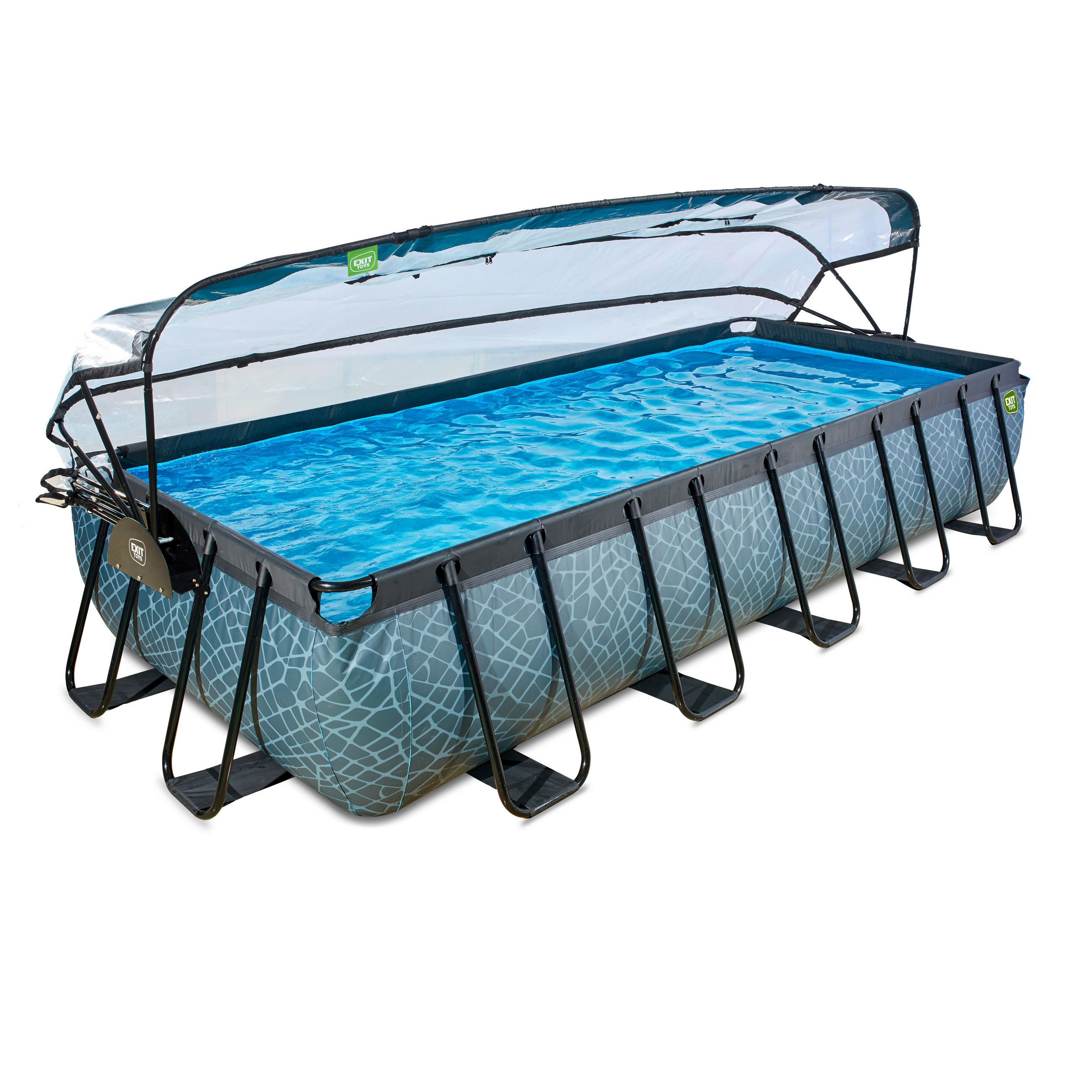 POOL-SET 610/320/220 cm  - Grau, KONVENTIONELL, Kunststoff (610/320/220cm) - EXIT Toys