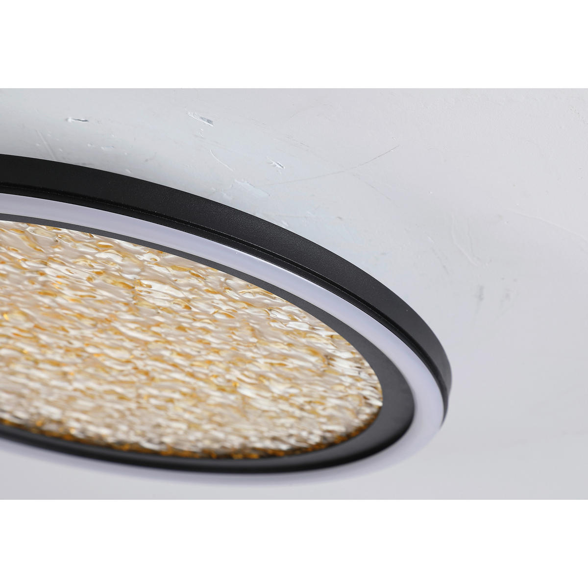 DECKENLEUCHTE Luna 39.5/6 cm  - Goldfarben/Schwarz, Design, Kunststoff/Metall (39.5/6cm)