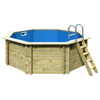 POOL-SET IBIZA 1 KDI 400/124 cm  - Blau/Naturfarben, Basics, Holz (400/124cm) - Karibu