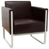 SESSEL Lederlook Hellgrau, Dunkelbraun    - Dunkelbraun/Hellgrau, MODERN, Textil/Metall (67/78/71cm) - MID.YOU