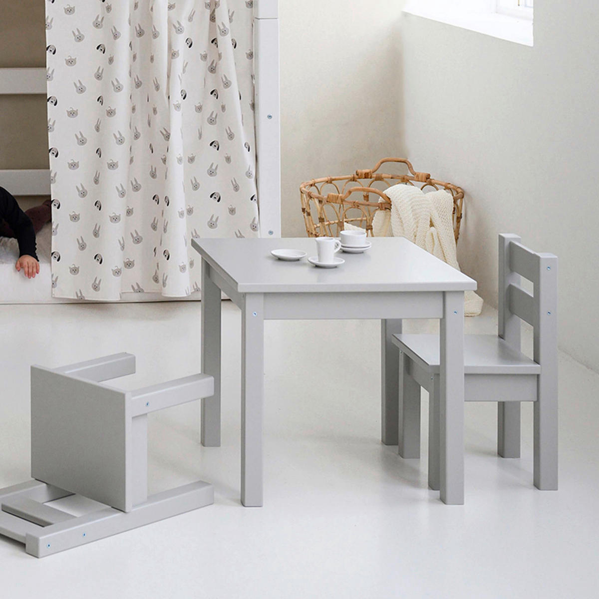 KINDERSITZGRUPPE Hellgrau, Grau  - Hellgrau/Grau, MODERN, Holz - MID.YOU