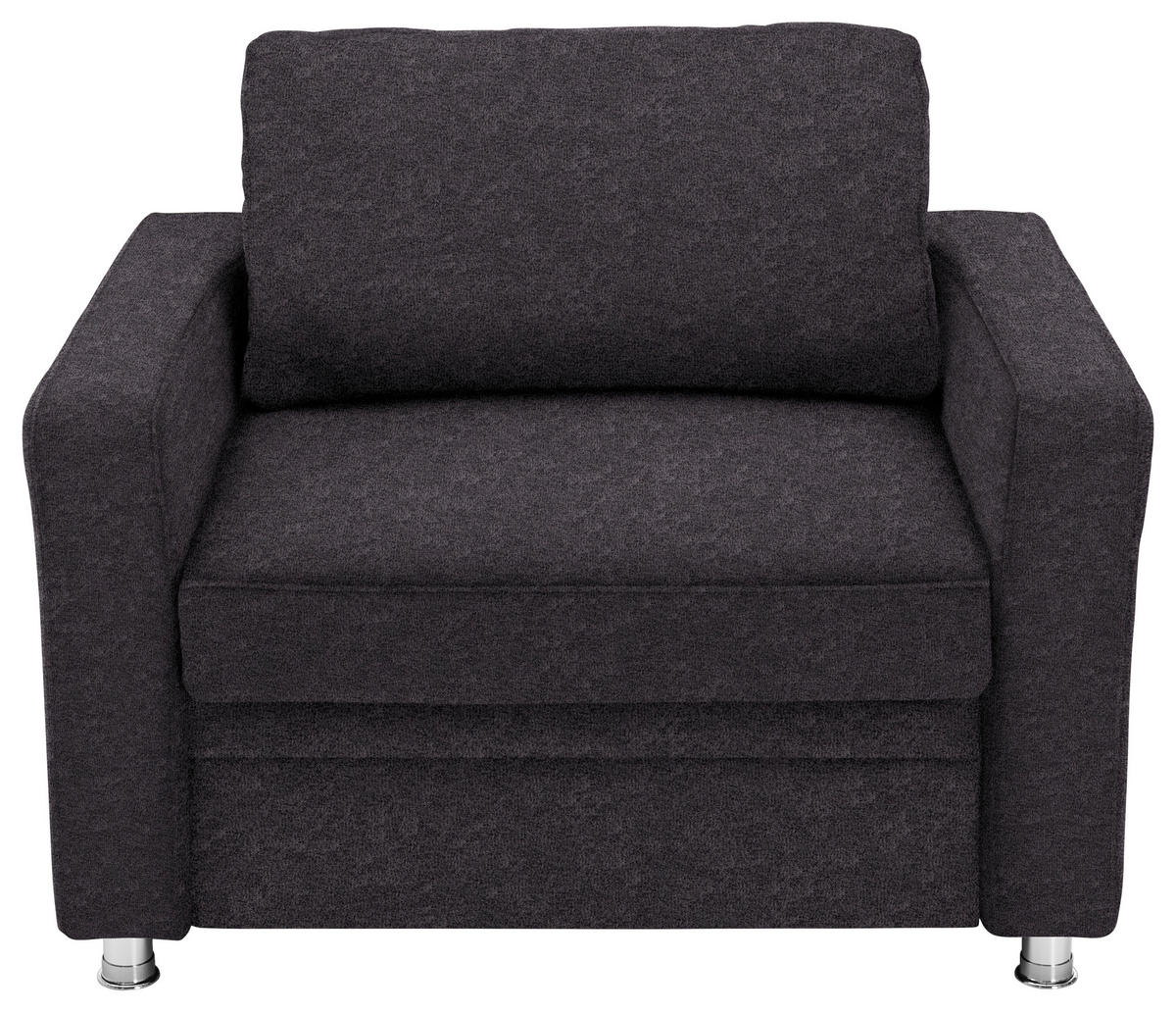 SCHLAFSESSEL Flachgewebe Dunkelgrau    - Dunkelgrau, KONVENTIONELL, Textil/Metall (116/90/100cm) - Beldomo Style