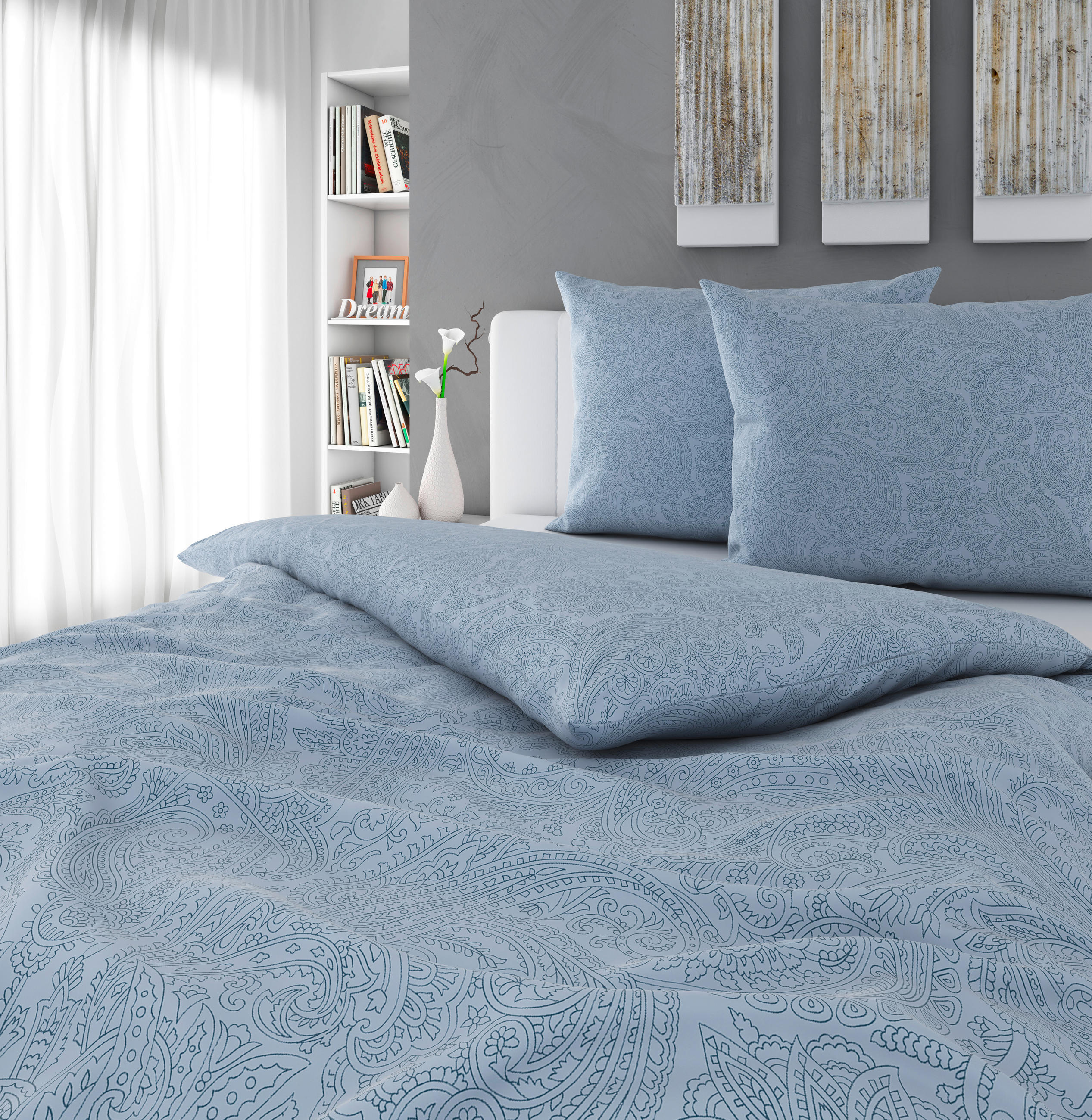 POSTELJINA 200/200 cm DEPHNE - plava, Konvencionalno, tekstil (200/200cm) - Bio:Vio