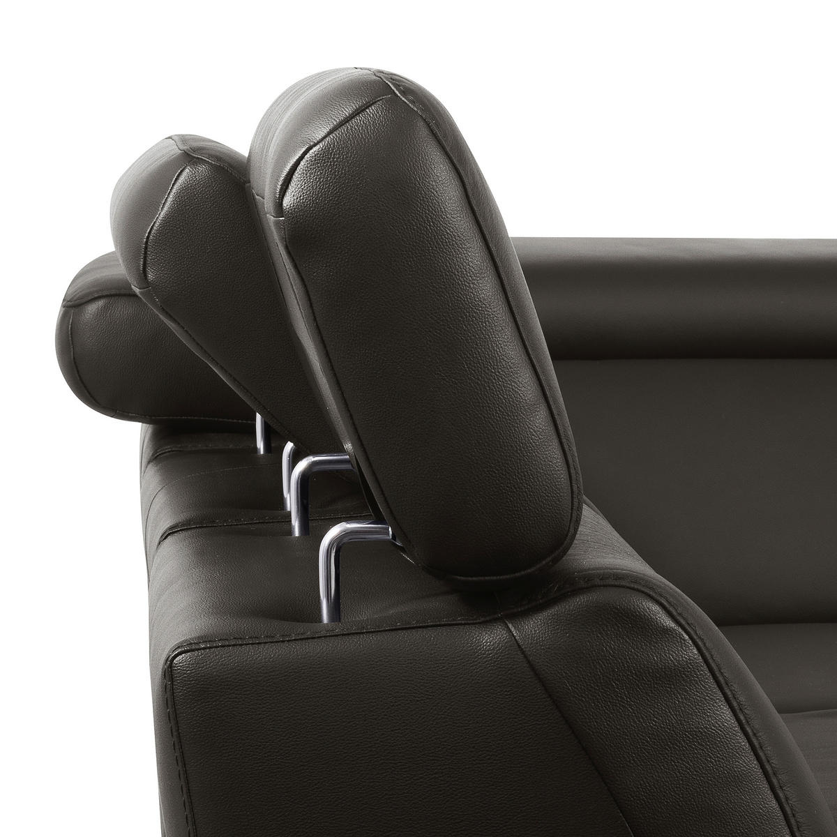 ECKSOFA Dunkelbraun Echtleder Lederlook Bettkasten, Schlaffunktion, Rücken echt, Armteilverstellung, Kopfteilverstellung, Sitztiefenverstellung  - Dunkelbraun/Schwarz, Design, Leder/Textil (274/220cm) - Livetastic