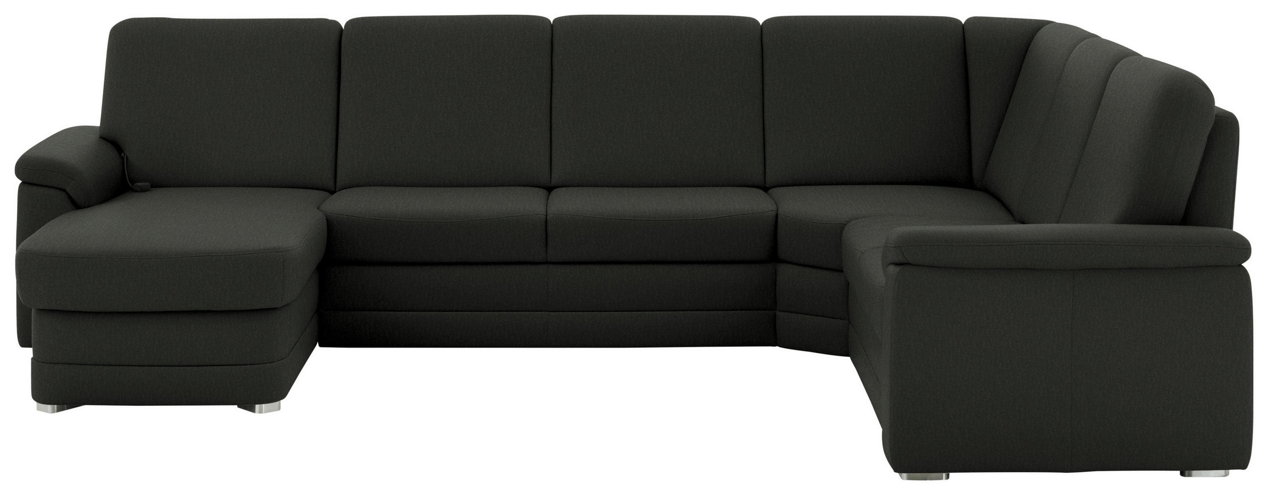 WOHNLANDSCHAFT Chenille Anthrazit  - Anthrazit/Alufarben, Konventionell, Holz/Textil (160/329/235cm) - Beldomo Comfort