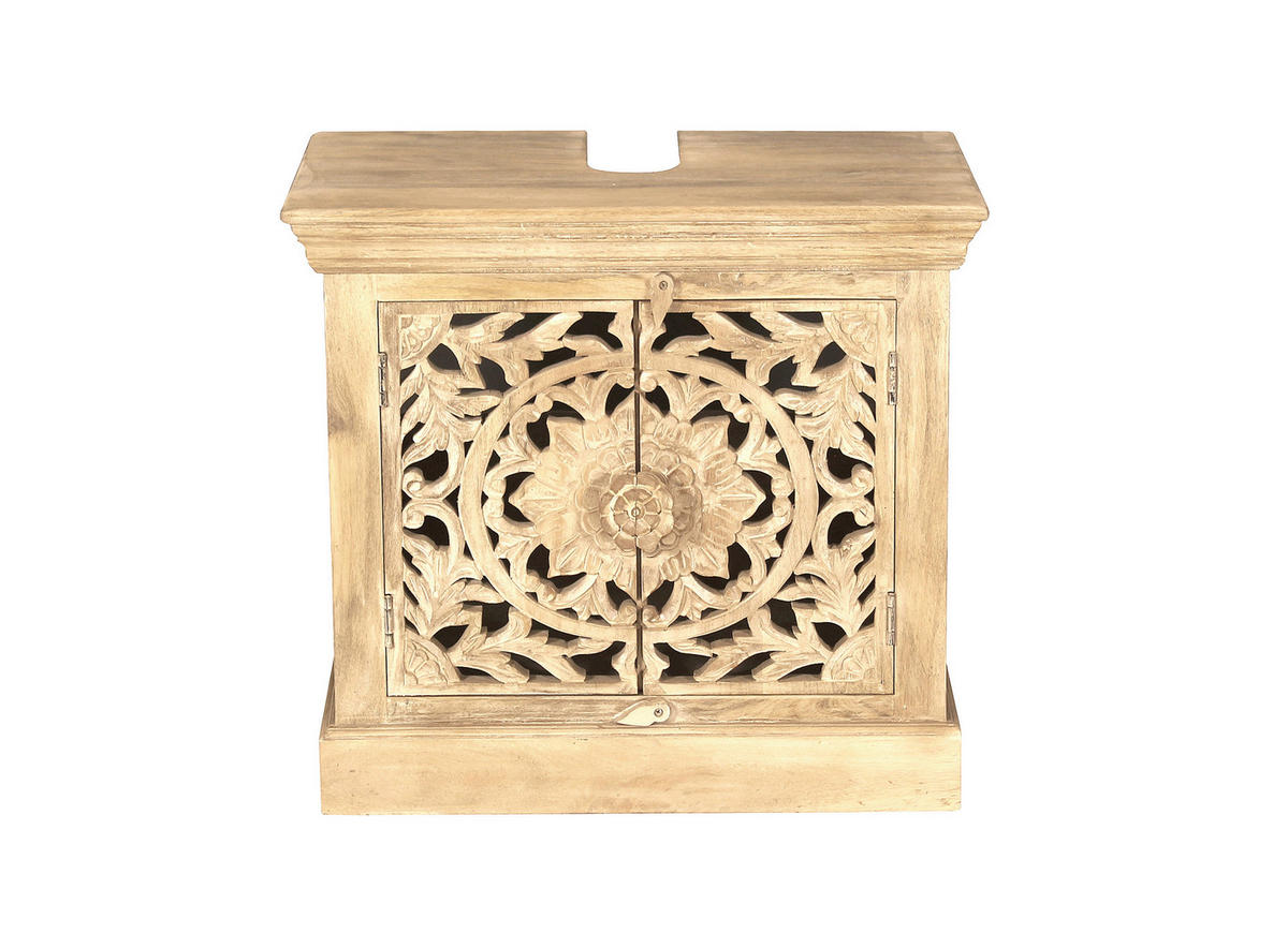 BADEZIMMER 5-teilig  in  - Schwarz/Naturfarben, Basics, Holz/Metall - Livetastic