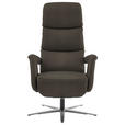 RELAXSESSEL in Leder Graubraun  - Edelstahlfarben/Graubraun, Design, Leder/Metall (76/119/86cm) - Dieter Knoll