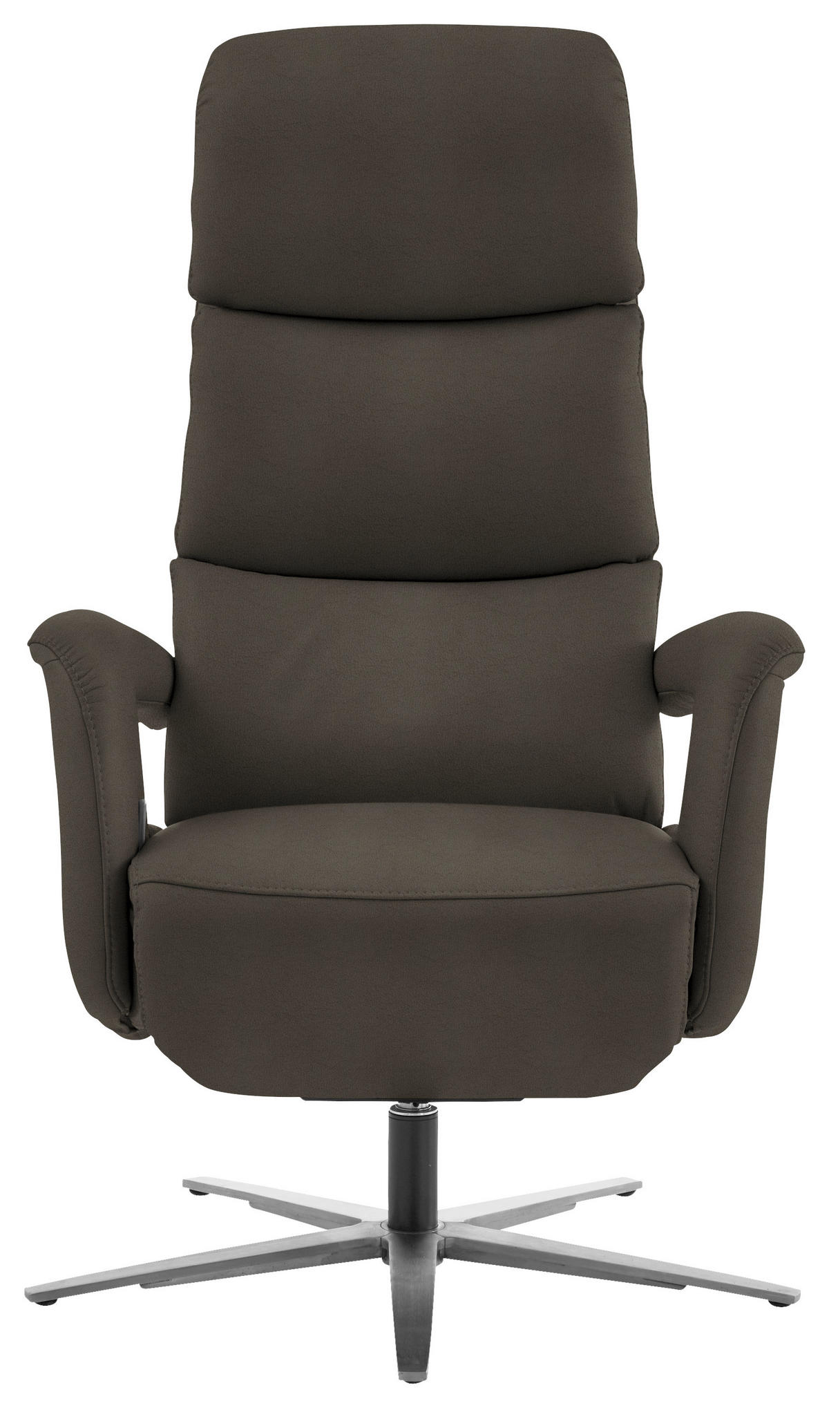 RELAXSESSEL in Leder Graubraun  - Edelstahlfarben/Graubraun, Design, Leder/Metall (76/119/86cm) - Dieter Knoll