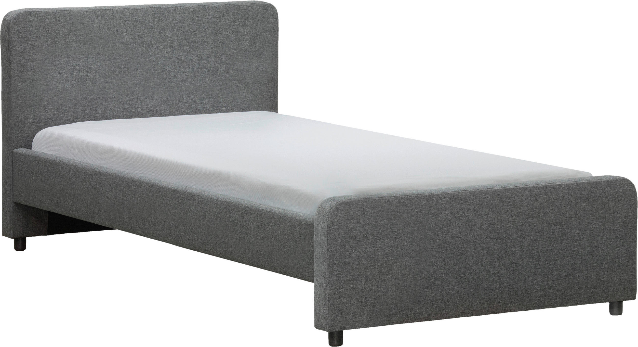 POLSTERBETT 140/200 cm  in Dunkelgrau  - Dunkelgrau/Schwarz, KONVENTIONELL, Holz/Textil (140/200cm) - Boxxx
