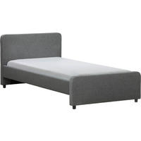 POLSTERBETT 140/200 cm  in Dunkelgrau  - Dunkelgrau/Schwarz, KONVENTIONELL, Holz/Textil (140/200cm) - Boxxx
