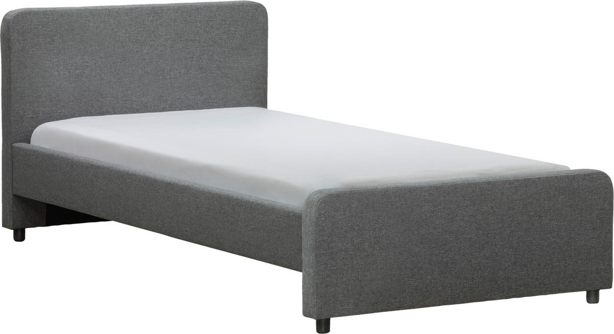 POLSTERBETT 140/200 cm  in Dunkelgrau  - Dunkelgrau/Schwarz, KONVENTIONELL, Holz/Textil (140/200cm) - Boxxx