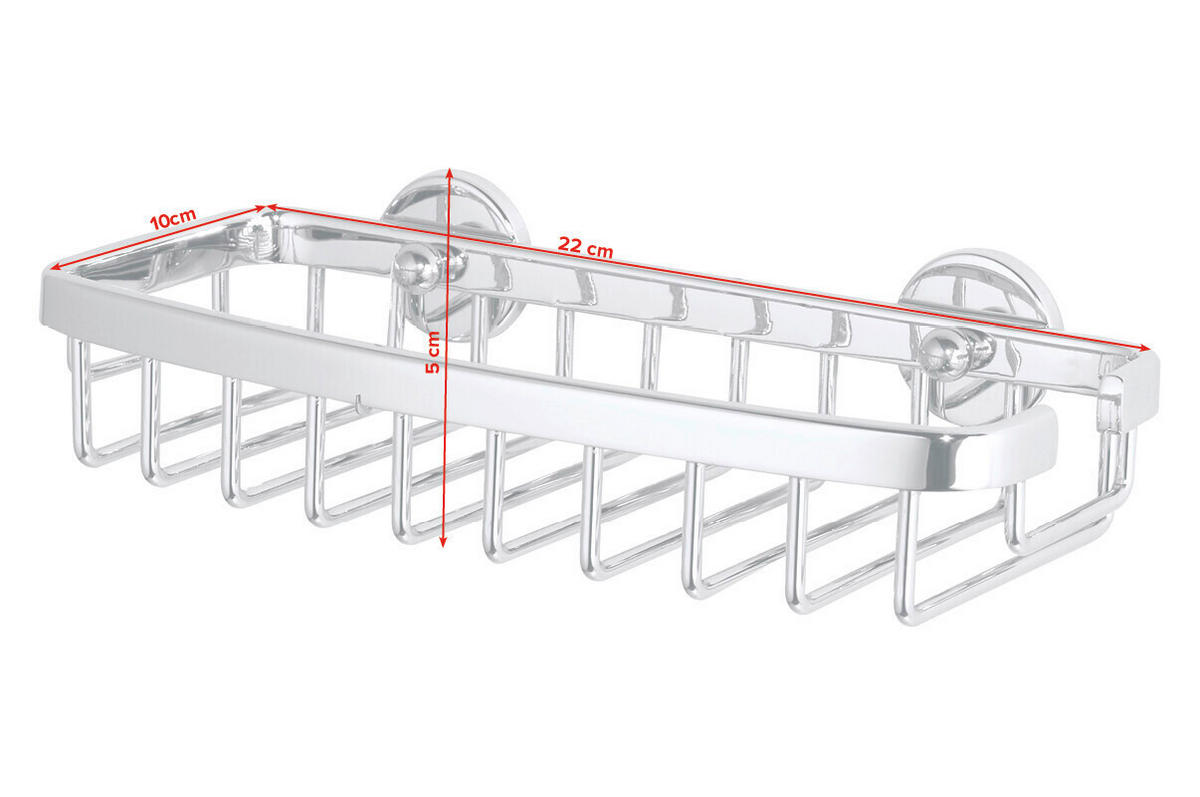 DUSCHABLAGE - Chromfarben, Basics, Metall (22/10,2/5cm) - Tesa