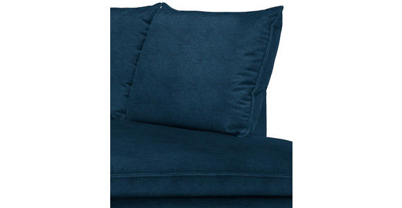 ECKSOFA Dunkelblau Samt  - Schwarz/Dunkelblau, Design, Textil/Metall (241/200cm) - Carryhome