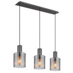 HÄNGELEUCHTE 98/18/120 cm  - Dunkelgrau, Design, Glas/Metall (98/18/120cm) - Novel