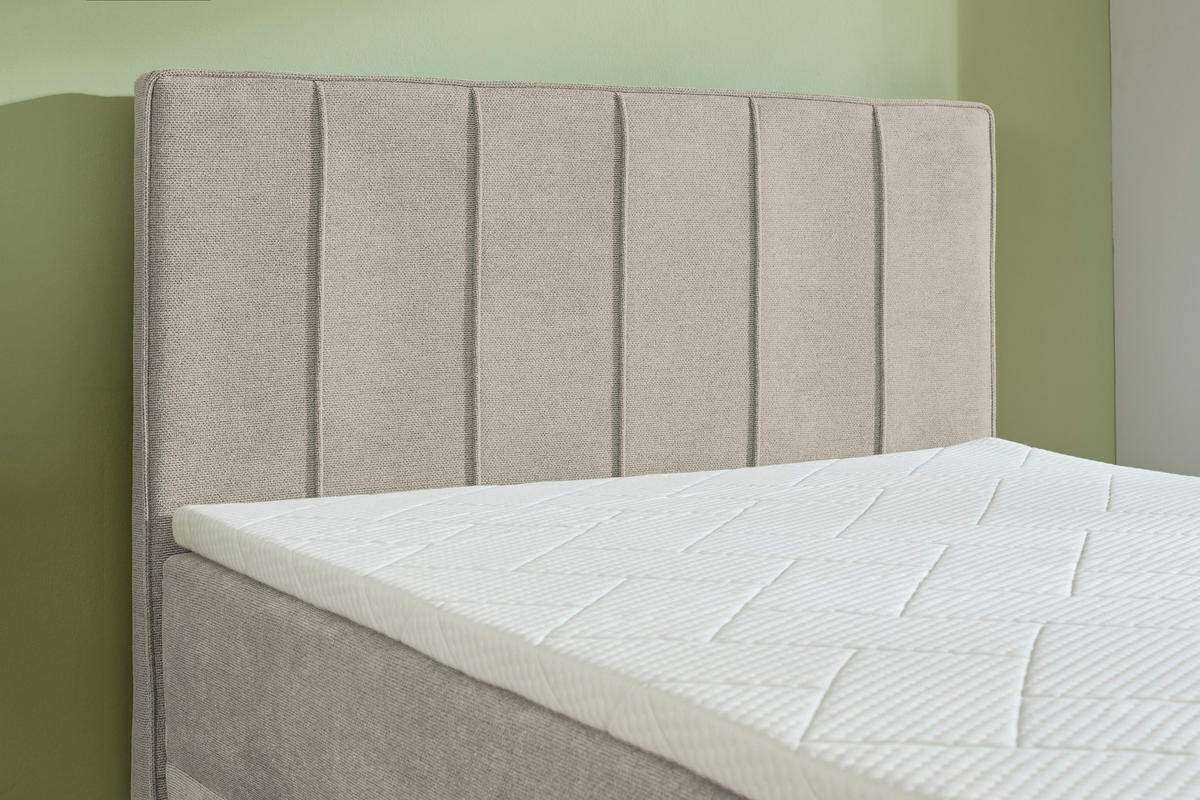 BOXBETT 120/200 cm  in Creme  - Chromfarben/Creme, Trend, Kunststoff/Textil (120/200cm) - Boxxx