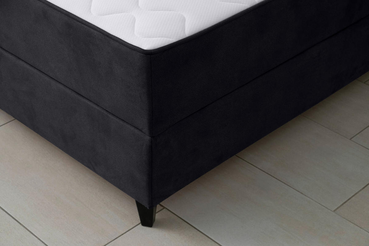 BOXBETT 120/200 cm  in Schwarz  - Schwarz, KONVENTIONELL, Kunststoff/Textil (120/200cm) - Carryhome