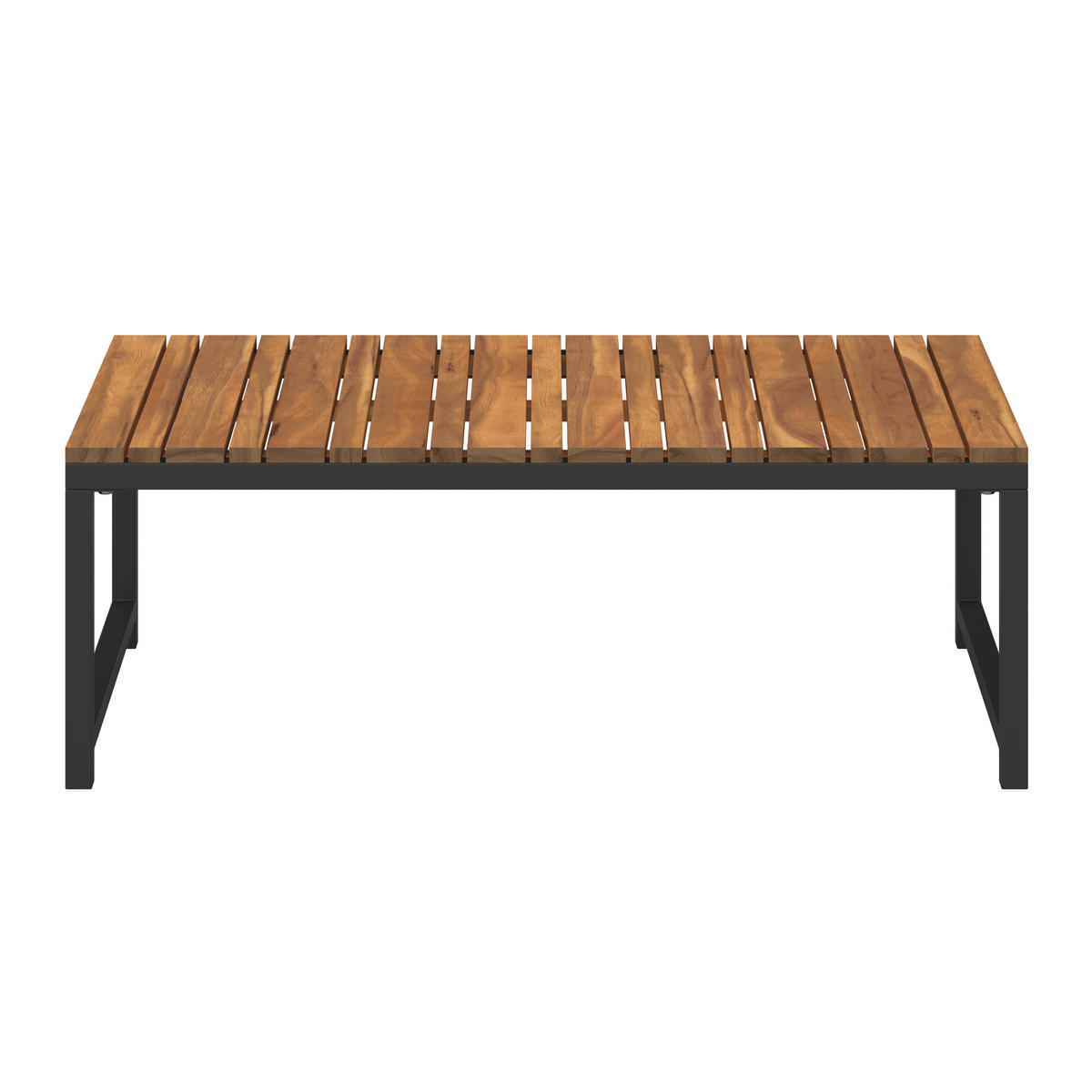 LOUNGEGARNITUR   Akazie massiv Eisen  - Schwarz/Akaziefarben, MODERN, Holz/Textil - Beldano