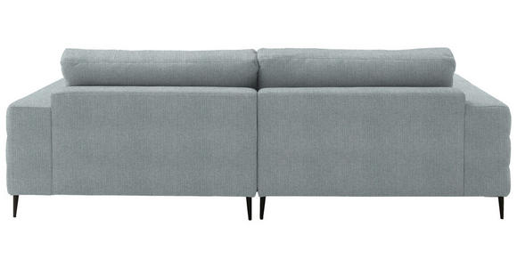 ECKSOFA  in Flachgewebe Hellblau  253/177 cm  - Schwarz/Hellblau, Design, Textil/Metall (253/177cm) - Dieter Knoll