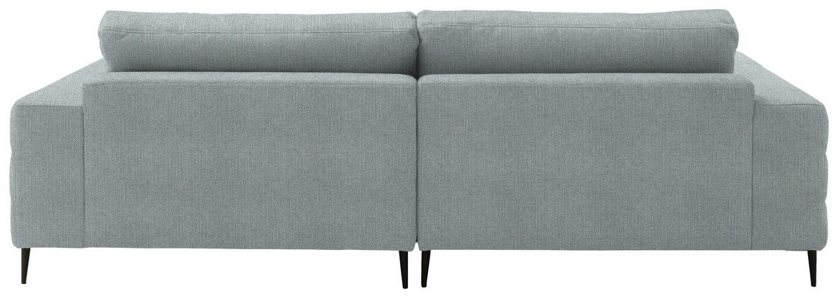 ECKSOFA in Flachgewebe Hellblau  - Schwarz/Hellblau, Design, Textil/Metall (253/177cm) - Dieter Knoll