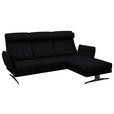 ECKSOFA  in Flachgewebe Schwarz  279-327/176-217 cm  - Schwarz, Design, Textil/Metall (279-327/176-217cm) - Dieter Knoll