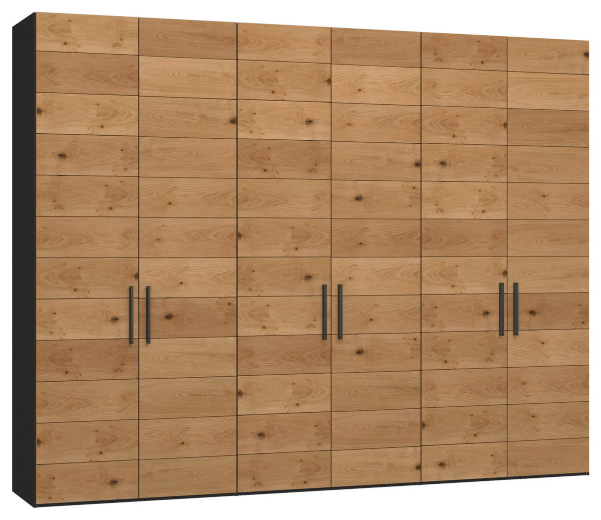 DREHTÜRENSCHRANK 303/220/59 cm,  in Schwarz, Wildeiche, 6-türig  - Wildeiche/Titanfarben, Design, Holz/Holzwerkstoff (303/220/59cm) - Jutzler