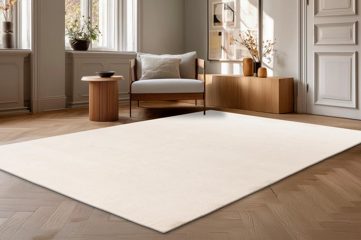 WEBTEPPICH 160/220 cm  - Elfenbein, Basics, Textil (160/220cm)