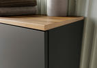 HIGHBOARD Graphitfarben, Eichefarben Einlegeböden  - Eichefarben/Graphitfarben, MODERN, Holzwerkstoff/Metall (60/97/34cm) - Germania