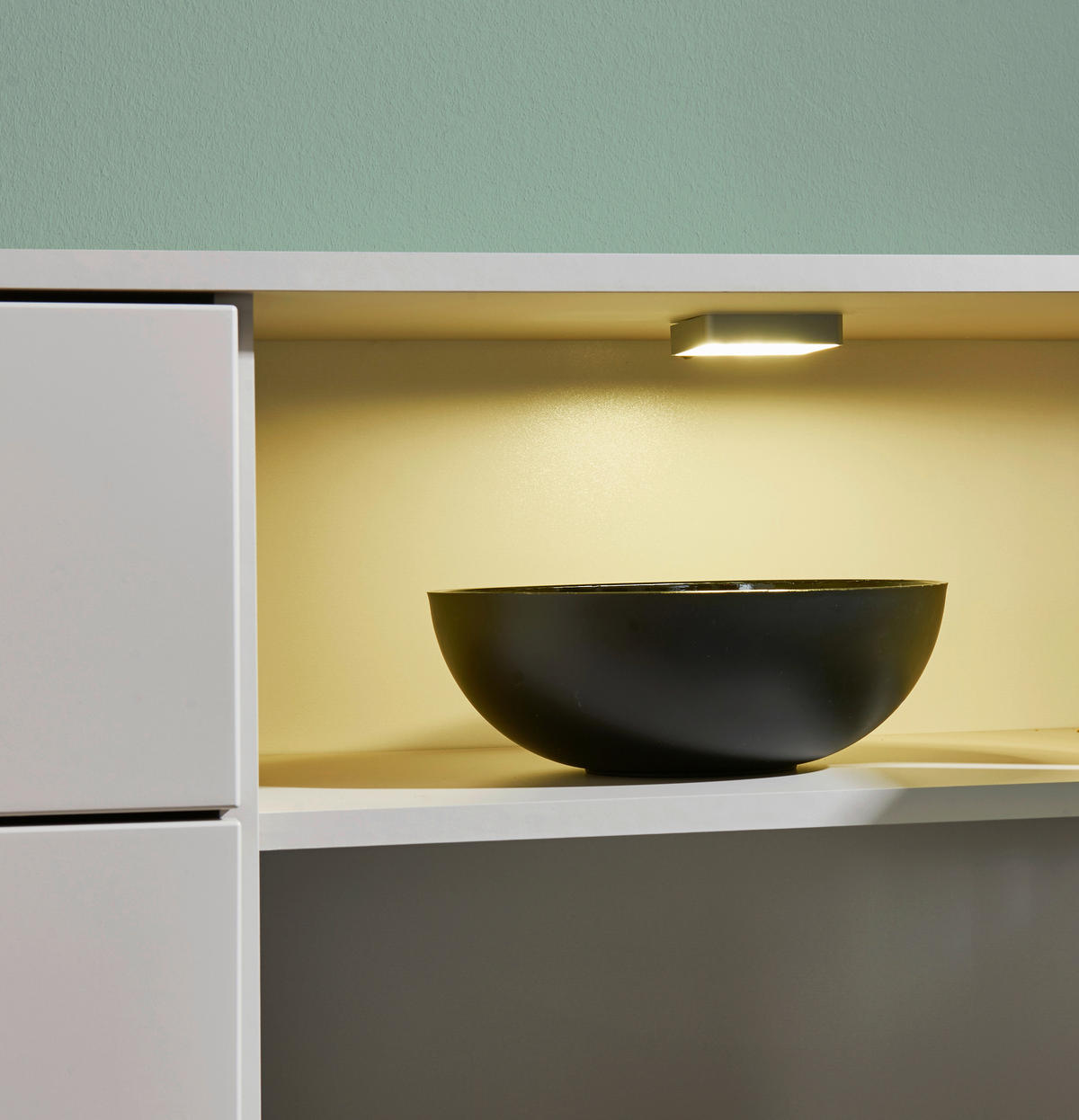 LOWBOARD  in 180/55/38 cm  - Kaschmir/Schwarz, Design, Glas/Holzwerkstoff (180/55/38cm) - MID.YOU