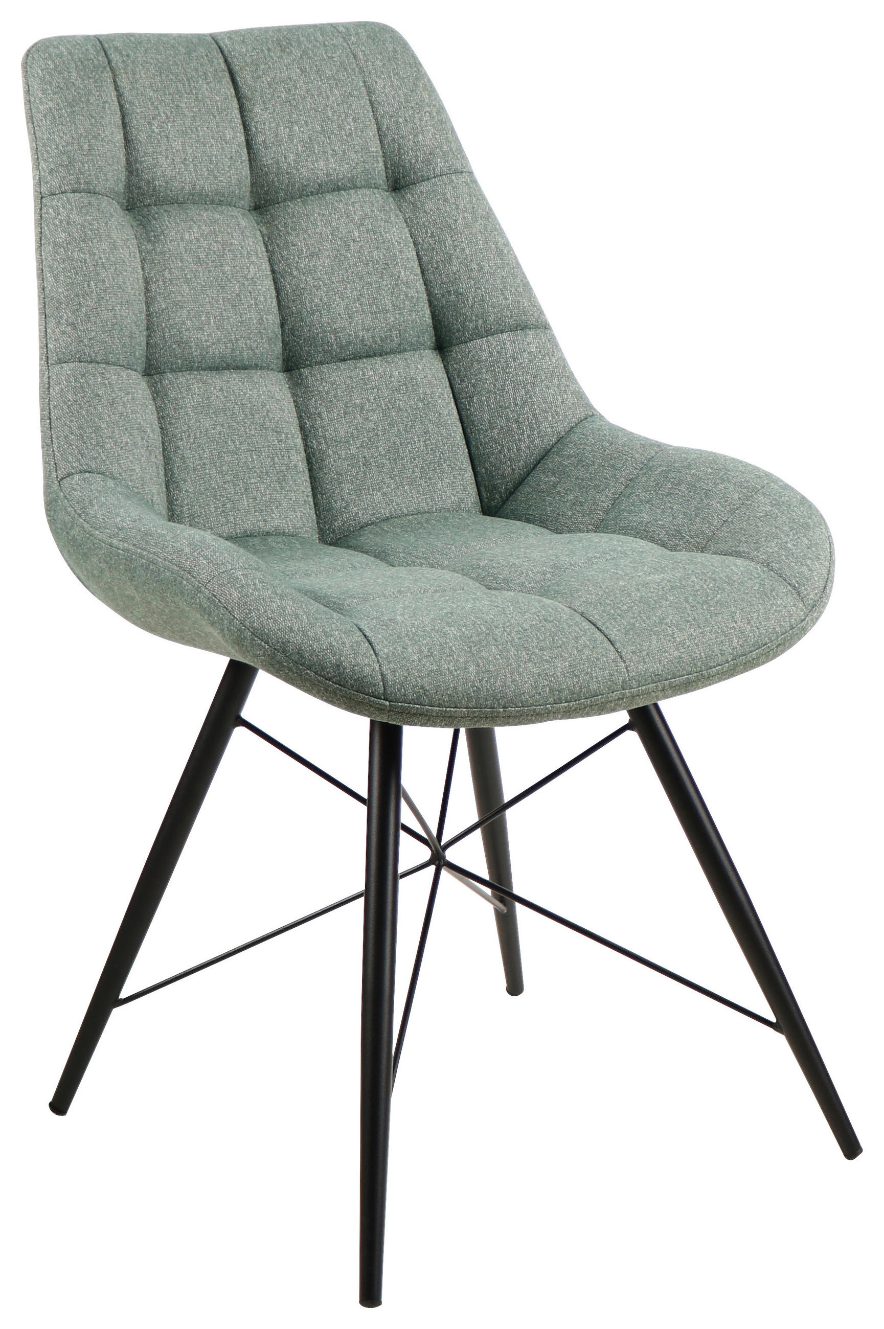 STOLICA - zelena/crna, Dizajnerski, metal/tekstil (51/86/61cm) - Xora