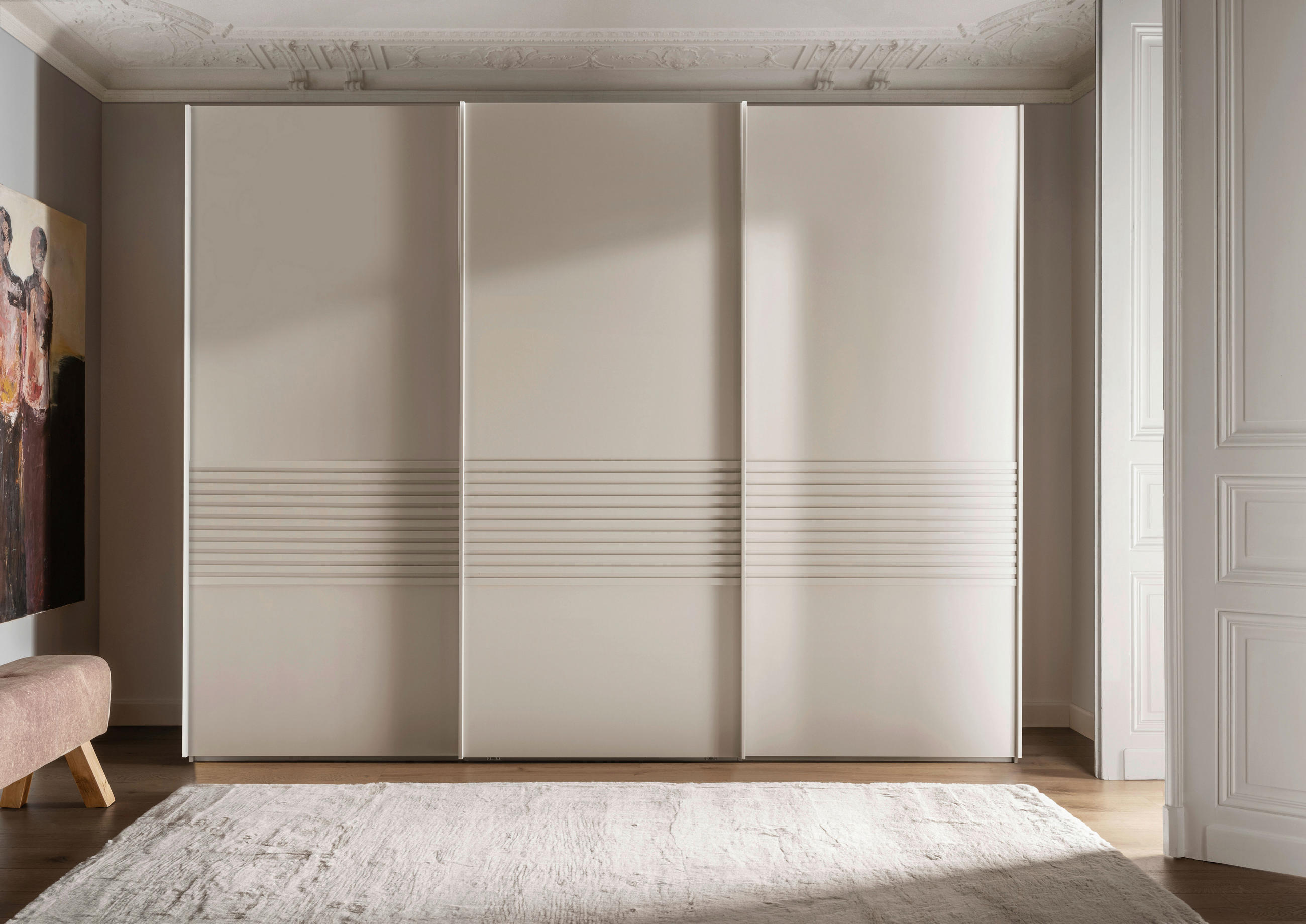 SCHWEBETÜRENSCHRANK 300/236/67 cm 3-türig Champagner  - Champagner, Design, Holzwerkstoff/Metall (300/236/67cm) - Novel
