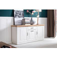 SIDEBOARD Brixen 183/85/50 cm 1 Schublade(n)  - Eichefarben/Schwarz, Basics, Holzwerkstoff/Metall (183/85/50cm) - Landscape