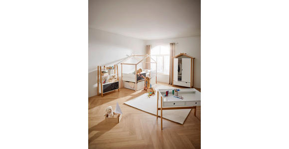 KLEIDERSCHRANK 2-türig Kiefer massiv, teilmassiv Weiß, Kieferfarben  - Weiß/Kieferfarben, Design, Holz/Holzwerkstoff (100/180/58cm) - Xora