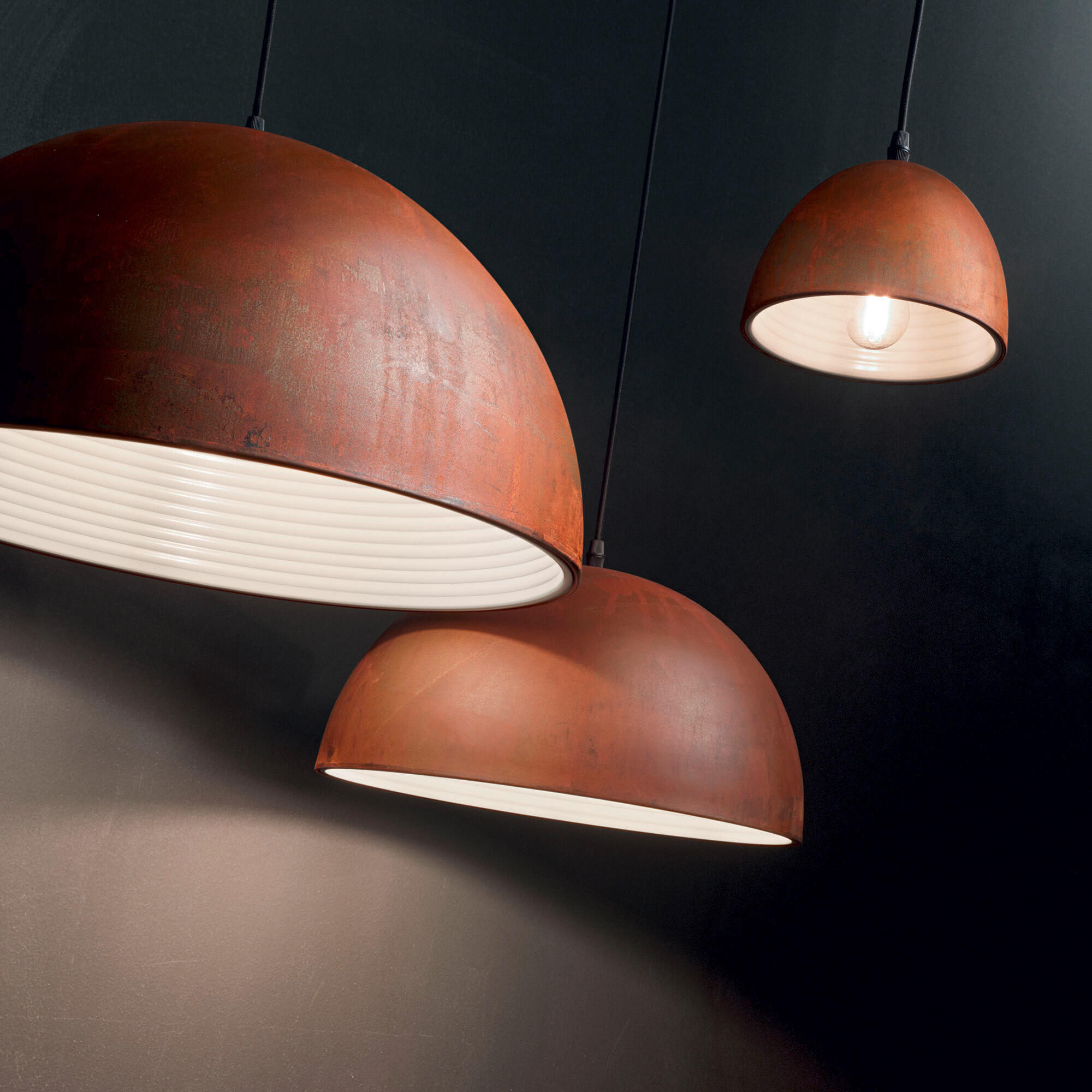 HÄNGELEUCHTE Corten 50/54-22,9 cm   - Rostfarben, KONVENTIONELL, Metall (50/54-22,9cm) - Ideal Lux