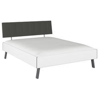 BETT 160/200 cm,  in Weiß,  - Weiß/Grau, Design, Textil/Metall (160/200cm) - Carryhome