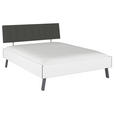 BETT 160/200 cm  in Weiß  - Weiß/Grau, Design, Holzwerkstoff/Textil (160/200cm) - Carryhome