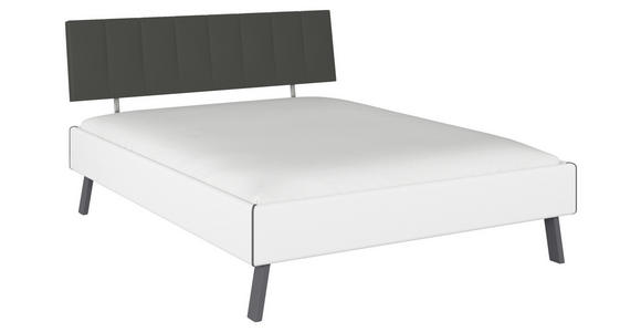 BETT 160/200 cm  in Weiß  - Weiß/Grau, Design, Holzwerkstoff/Textil (160/200cm) - Carryhome