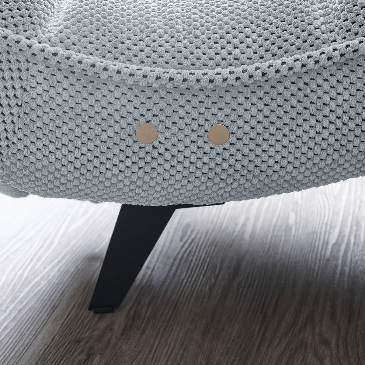 RELAXLIEGE in Webstoff Hellgrau  - Hellgrau/Schwarz, Design, Textil/Metall (75/158-178/58-86cm) - Welnova
