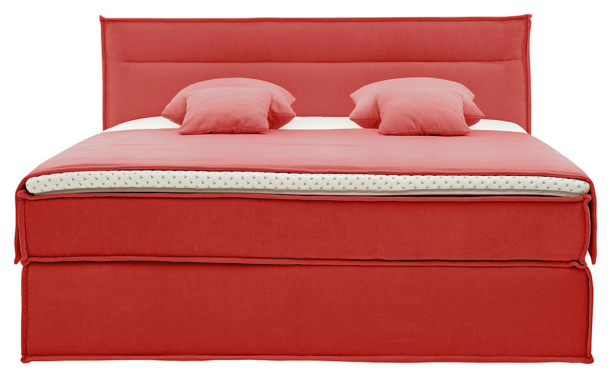 BOXSPRINGBETT 180/200 cm  in Rot  - Rot/Schwarz, Design, Textil (180/200cm) - Musterring