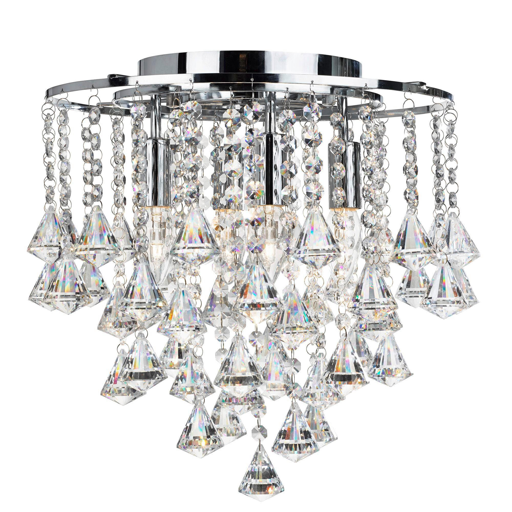 DECKENLEUCHTE Dorchester 36/40 cm   - Chromfarben, KONVENTIONELL, Glas/Metall (36/40cm)