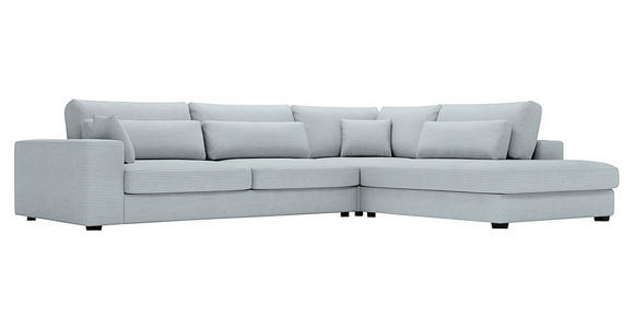 ECKSOFA in Cord Pastellgrün  - Pastellgrün/Schwarz, KONVENTIONELL, Kunststoff/Textil (314/250cm) - Carryhome