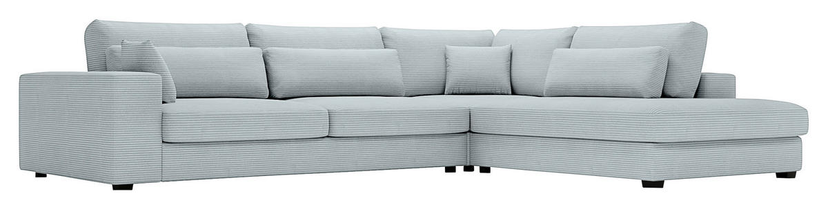 ECKSOFA in Cord Pastellgrün  - Pastellgrün/Schwarz, Konventionell, Kunststoff/Textil (314/250cm) - Carryhome