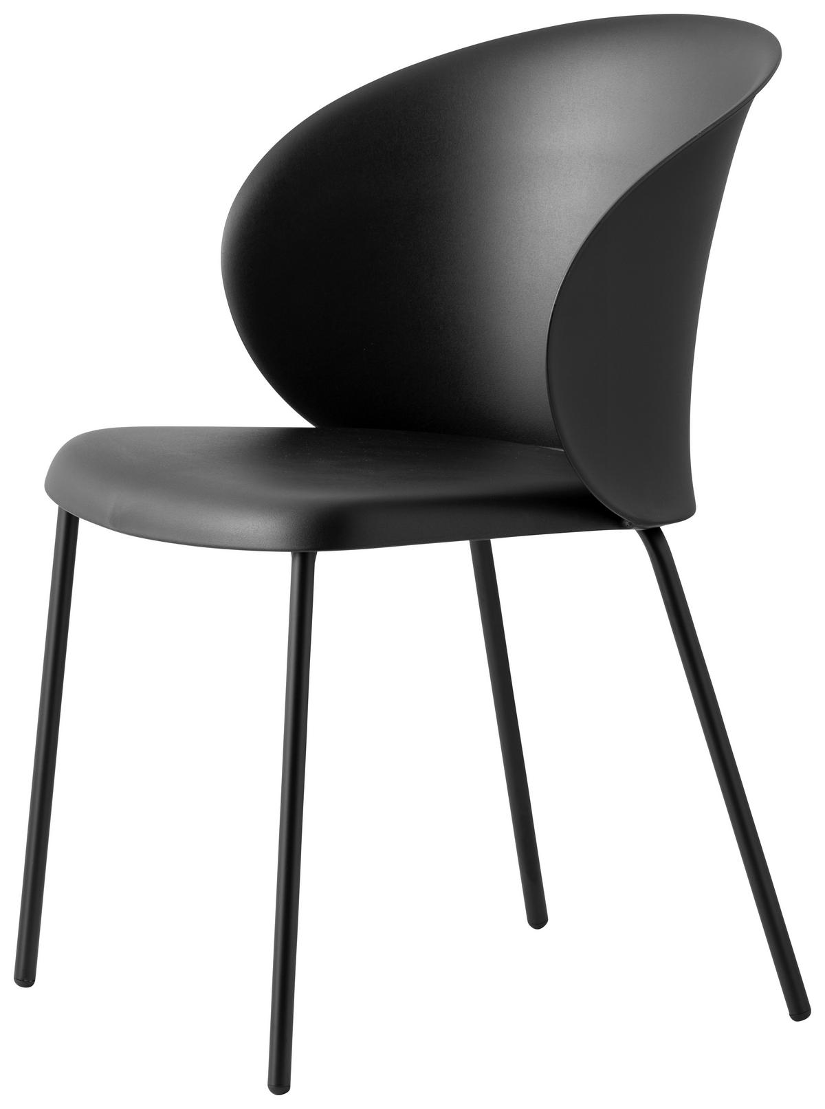 GARTENSTUHL-SET Schwarz  - Schwarz, Basics, Kunststoff/Metall (55/76/56cm) - Connubia 
