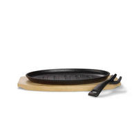 SERVIERPFANNE Emaille  - Schwarz/Braun, Basics, Holz/Metall (28/2/18cm) - Echtwerk