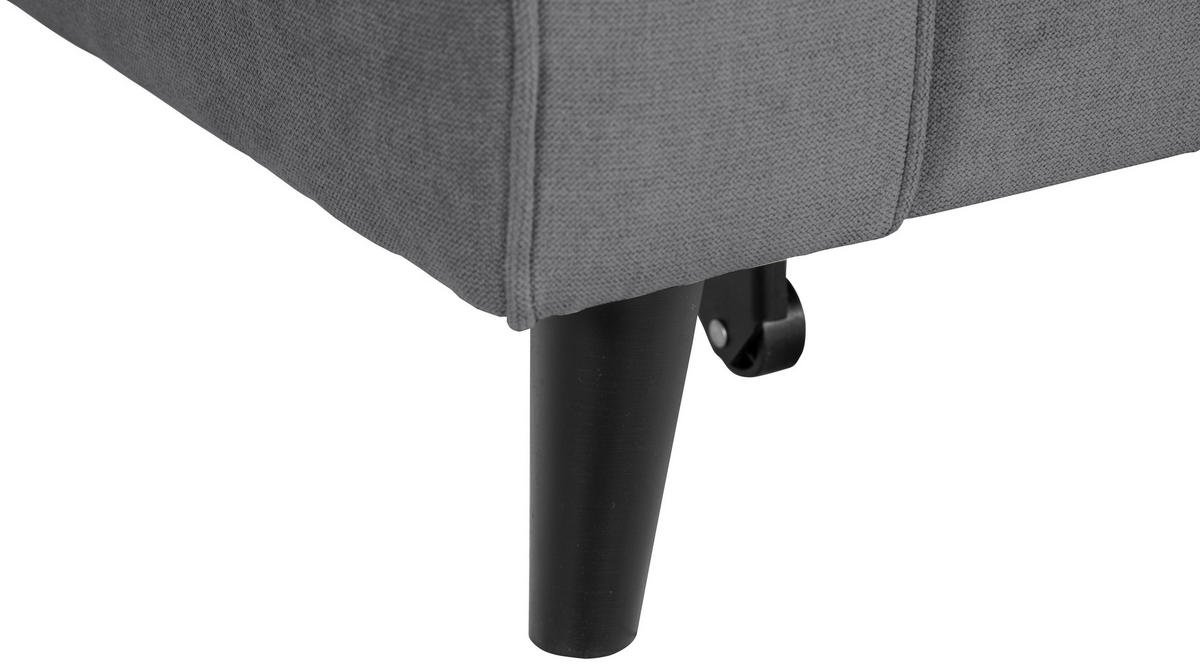 ECKSOFA in Velours Grau  - Schwarz/Grau, Konventionell, Holz/Textil (244/159cm) - Carryhome