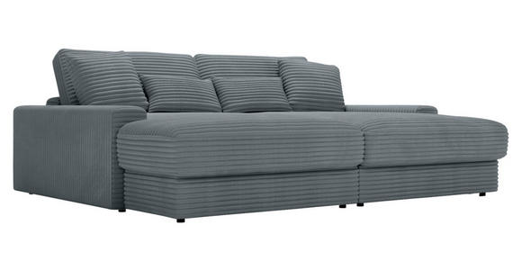 BIGSOFA Cord Grau  - Schwarz/Grau, MODERN, Kunststoff/Textil (230/85/190cm) - Carryhome