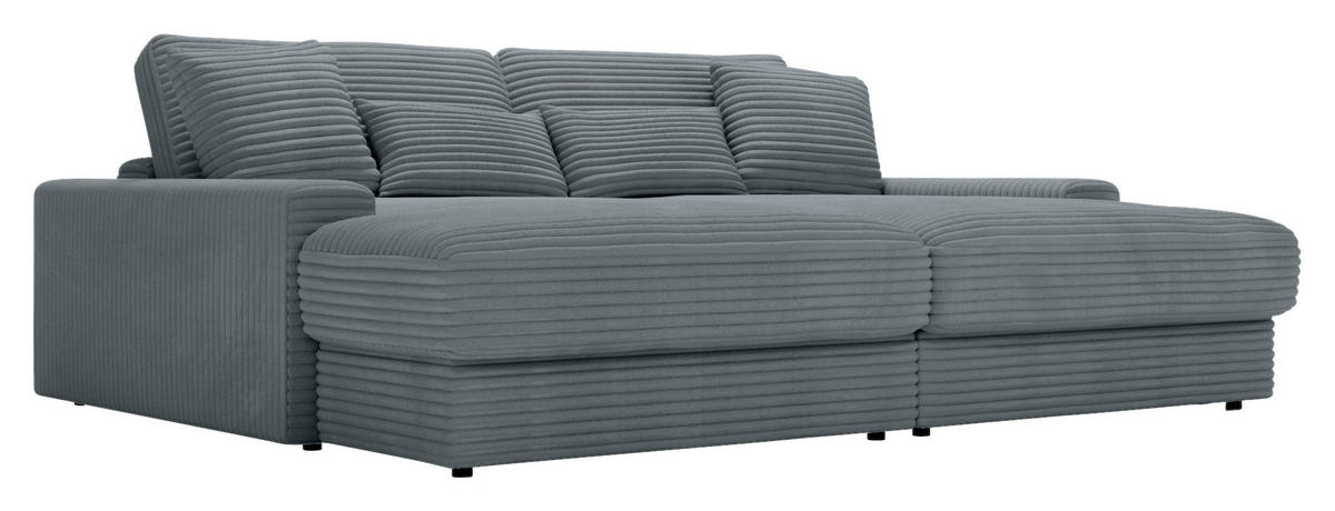 BIGSOFA Cord Grau  - Schwarz/Grau, MODERN, Kunststoff/Textil (230/85/190cm) - Carryhome