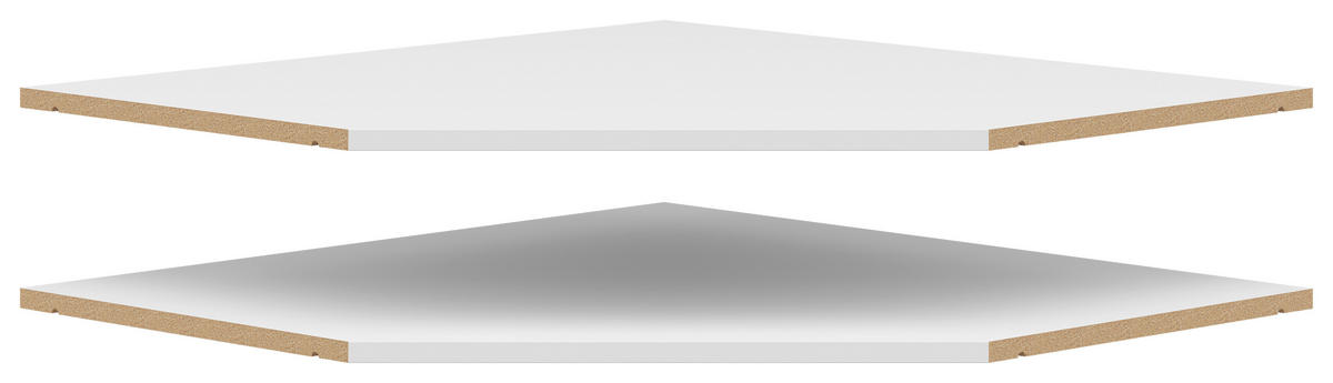 POLIȚĂ DE COLȚ in alb  - alb, Modern, material pe bază de lemn (96,5/1,5/73,8cm) - Carryhome