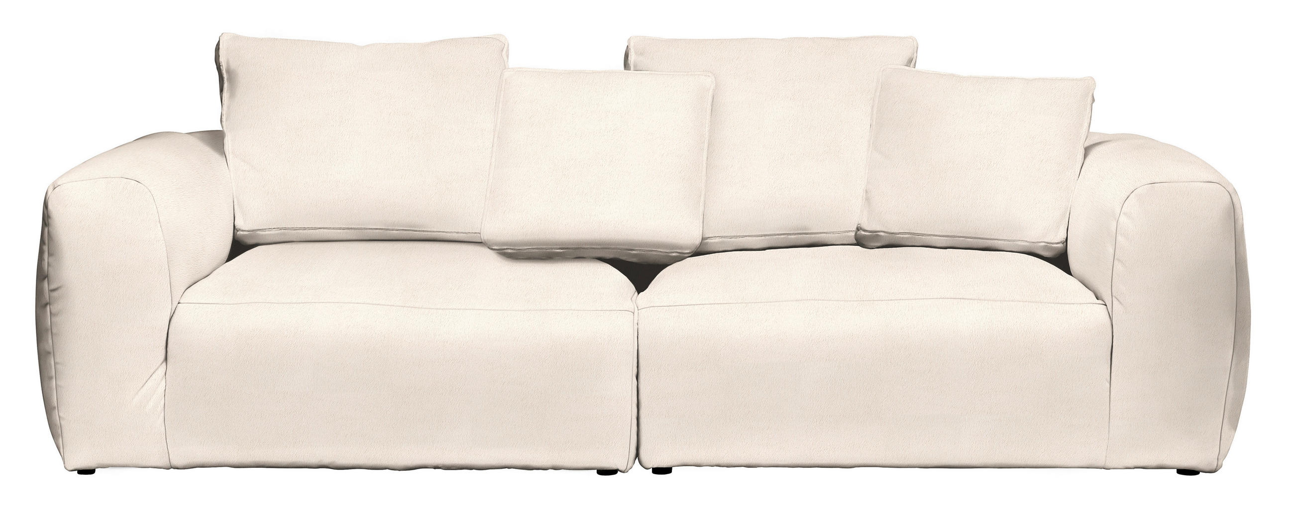 BIG SOFFA i sammet beige  - beige/svart, Modern, textil/plast (260/70/122cm) - Carryhome